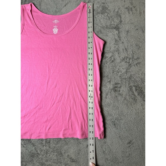 St. John's Bay Tank Top Womens Hot Pink Scoop Neck Sleeveless 100% Cotton Sz L - Picture 6 of 6